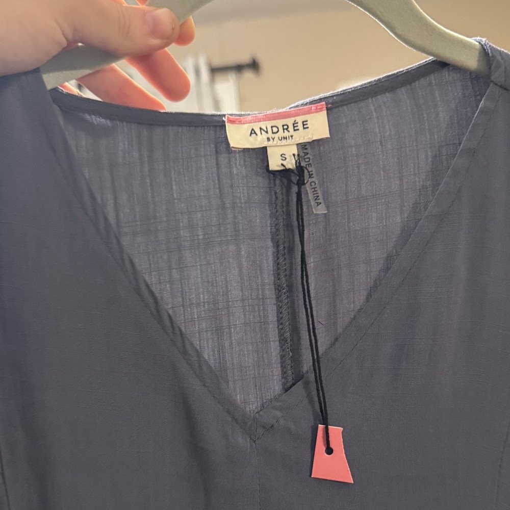 Andree Slate Blue Ruffled Blouse - Picture 4 of 6